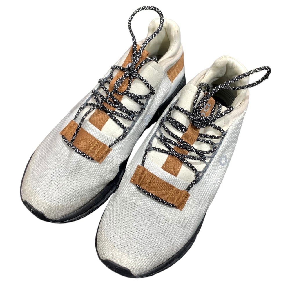 On Cloudnova White Tan Black Running Shoes 26.99102 Swiss Engineering Mens 7